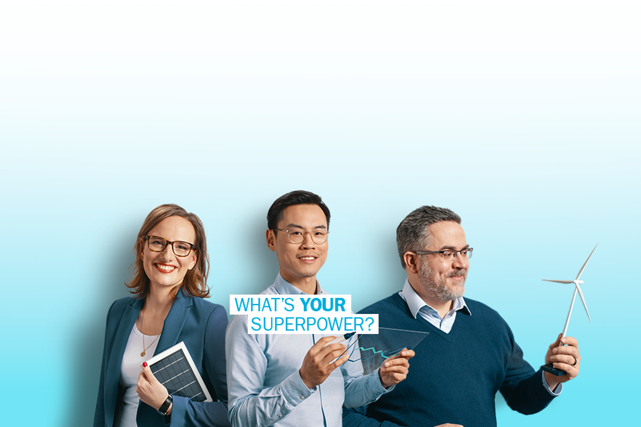 drei fröhliche Mitarbeiter