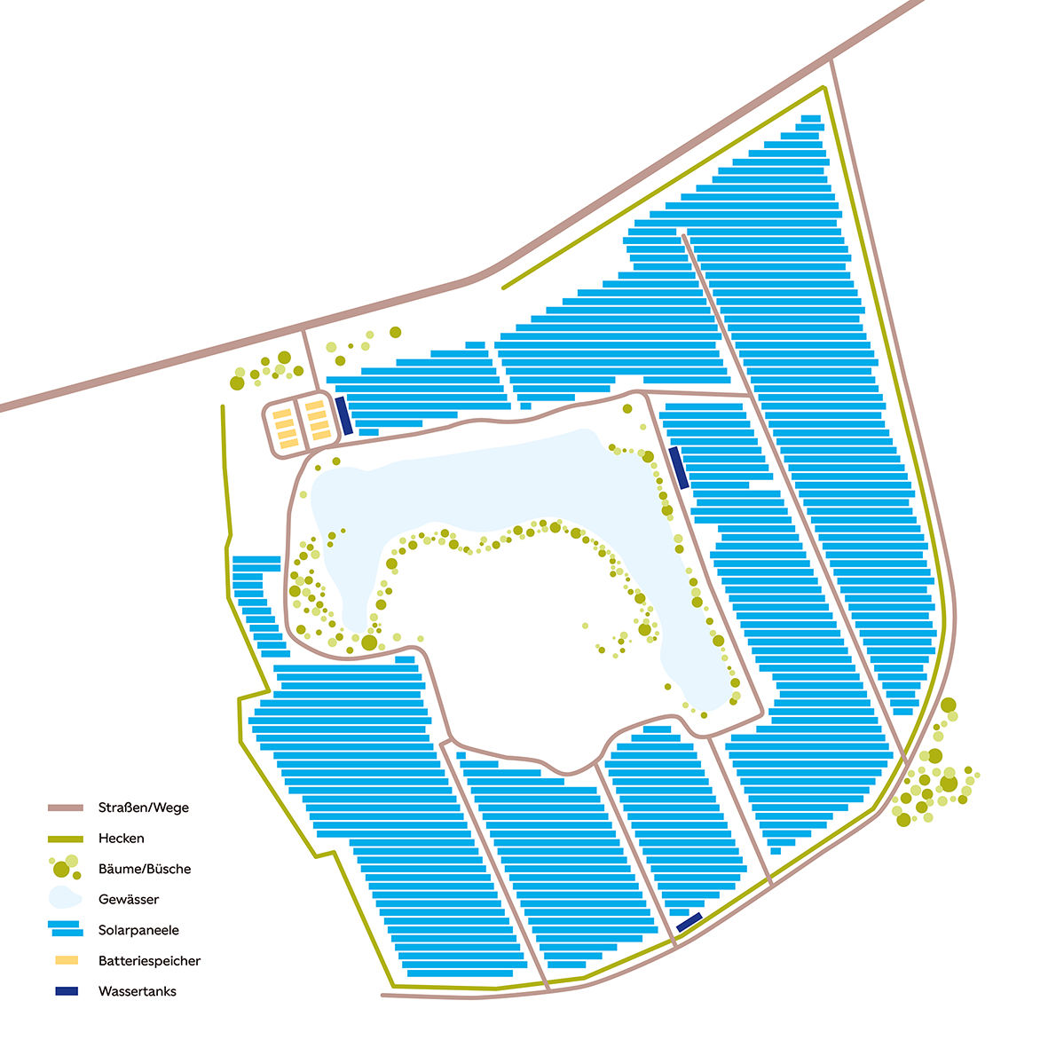 Karte vom Lageplan des Solarparks Zerbst