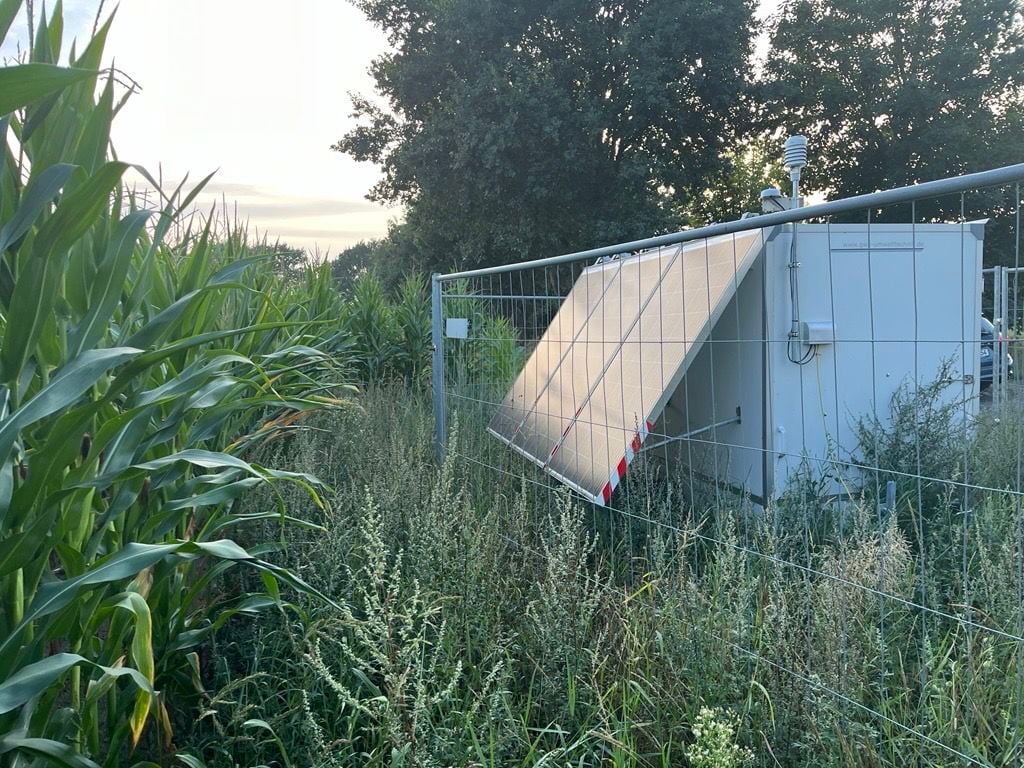 Bildaufnahme von der Windmessungen am Windpark Wulfsen